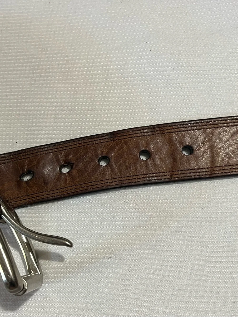 Men's Ariat Brown Leather Belt Size 44-48 w/Silver Hardware